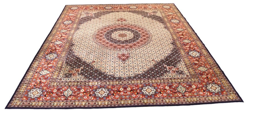 Moud Perserteppich 400 × 295 cm aus Wolle & Seide, handgeknüpft