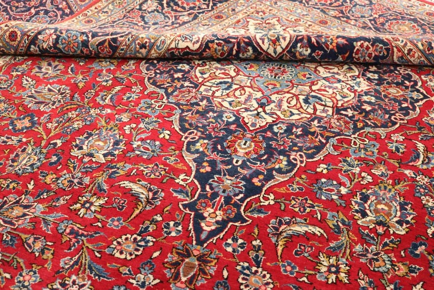 Handgeknüpfter Kashan Perserteppich 398 × 277 cm
