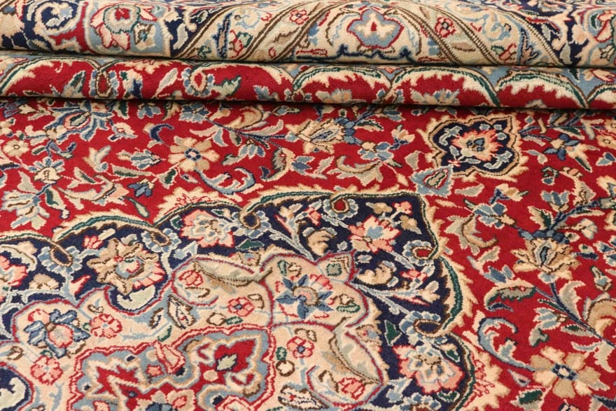 kerman-ravan-teppich-396x288-cm-stilvoll-handgeknupft-perserteppich-3 Kerman Perserteppich 394 × 287 cm aus Wolle, handgeknüpft