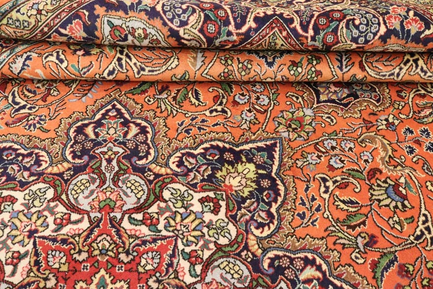 tabriz-40-raj-teppich-399x306-cm-handgeknupft-perserteppich-4 Täbriz Perserteppich 397 × 305 cm aus Wolle, handgeknüpft