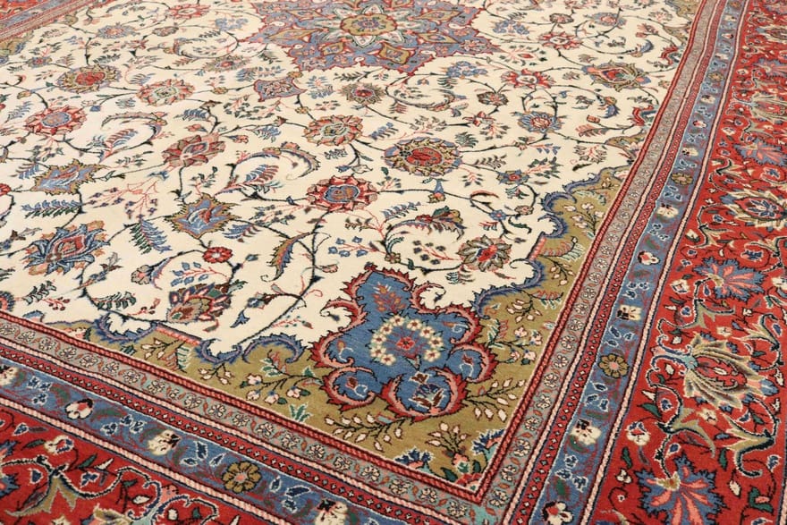 antiker-sarough-teppich-393x283-cm-einzigartiges-design-handgeknupft-1 Sarough Farahan Perserteppich 391 × 282 cm aus Wolle, handgeknüpft