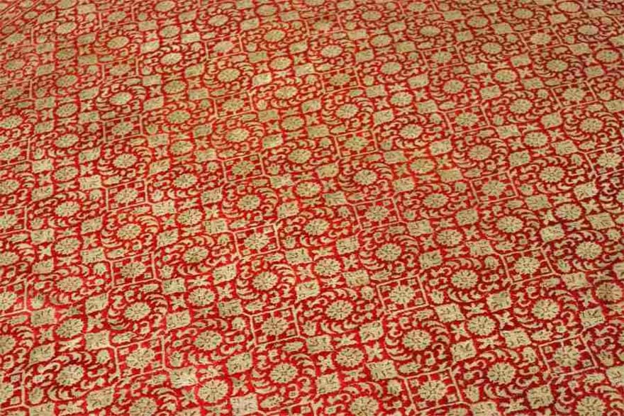 Handgeknüpfter Täbriz Orientteppich, 350 × 242 cm, Wolle & Seide