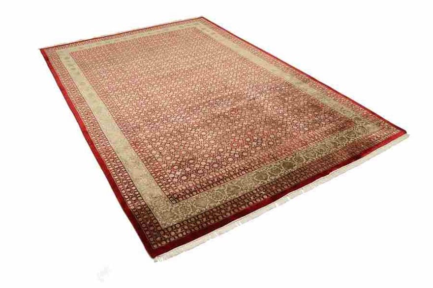 Handgeknüpfter Täbriz Orientteppich, 350 × 242 cm, Wolle & Seide