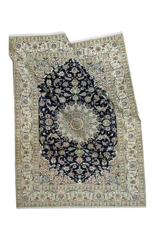Handgeknüpfter Nain Perserteppich, 341 × 257 cm, Wolle & Seide