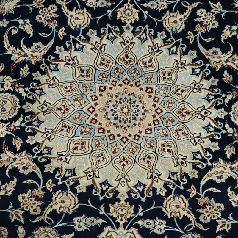 Handgeknüpfter Nain Perserteppich, 341 × 257 cm, Wolle & Seide