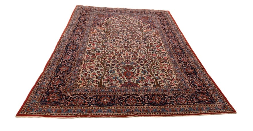 Kashan Perserteppich antik, 343 × 230 cm, Wolle