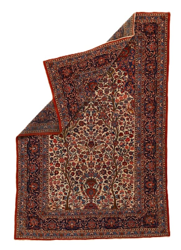 Kashan Perserteppich antik, 343 × 230 cm, Wolle