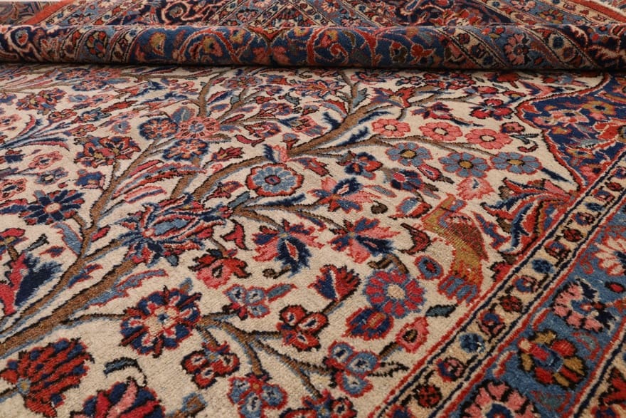 Kashan Perserteppich antik, 343 × 230 cm, Wolle