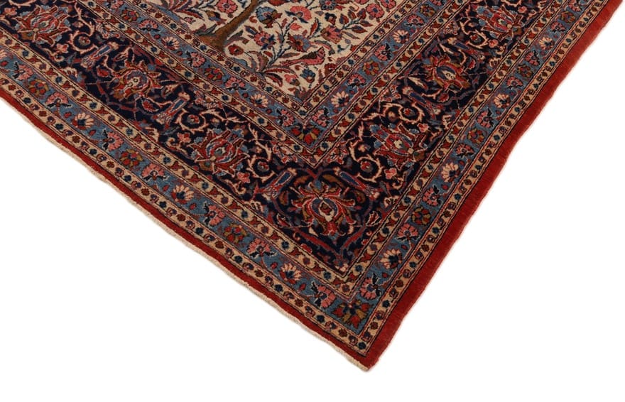Kashan Perserteppich antik, 343 × 230 cm, Wolle