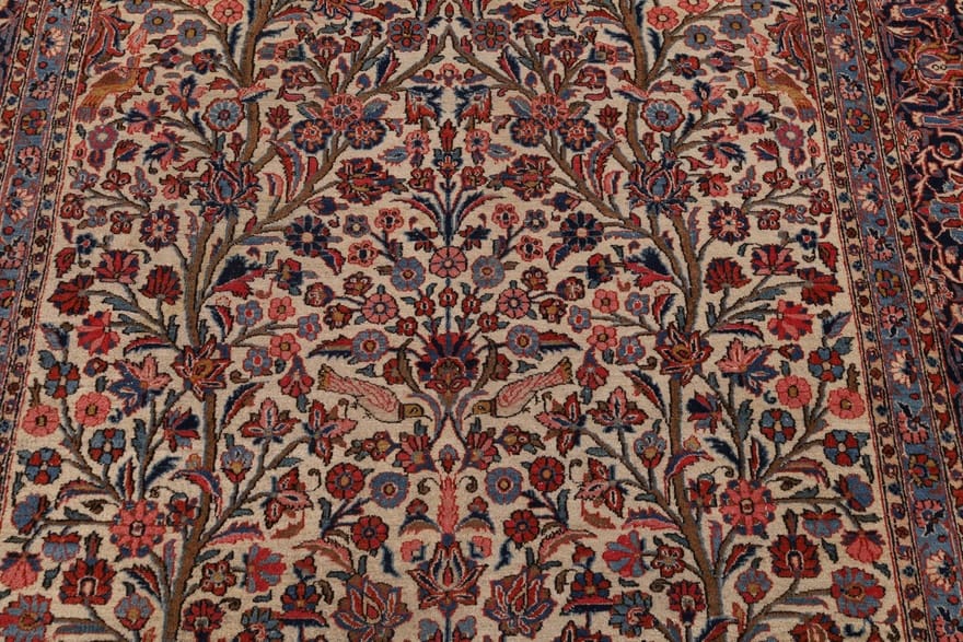 Kashan Perserteppich antik, 343 × 230 cm, Wolle