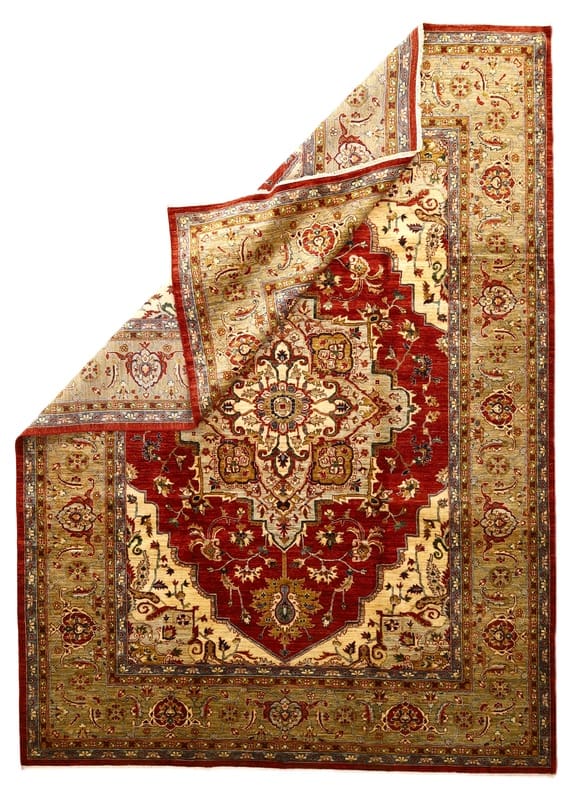 Heriz Ziegler Orientteppich 371 × 269 cm aus Wolle, handgeknüpft