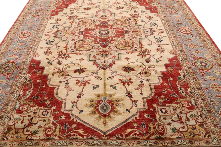 Handgeknüpfter Heriz Ziegler Orientteppich, 347 × 247 cm, Wolle