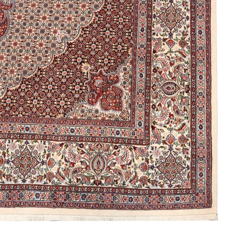 Handgewebter Moud Kelim Perserteppich, 345 × 251 cm, Wolle & Seide