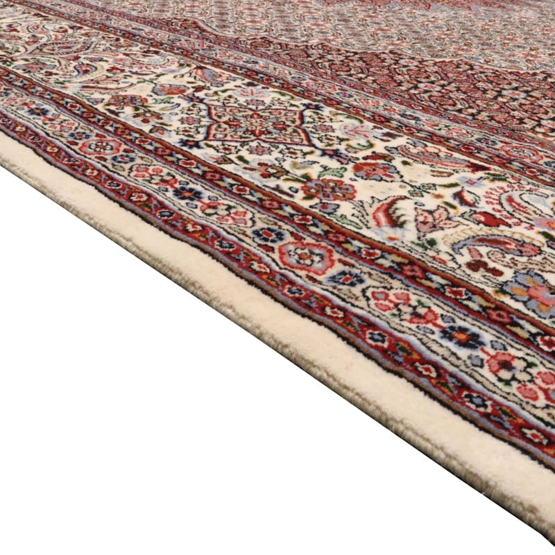 Handgewebter Moud Kelim Perserteppich, 345 × 251 cm, Wolle & Seide
