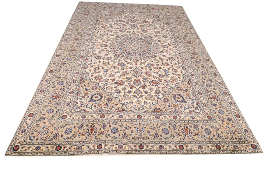 Handgeknüpfter Kashan Perserteppich, 370 × 243 cm, Wolle