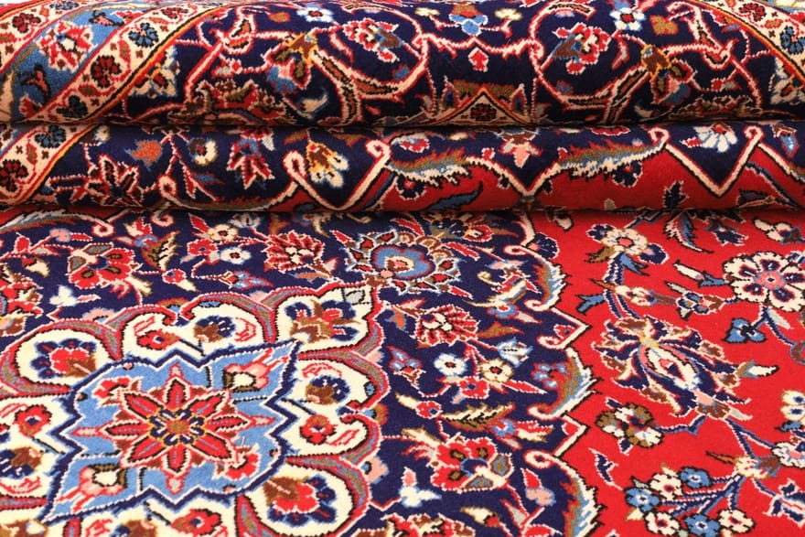 Kashan Perserteppich 357 × 246 cm aus Wolle, handgeknüpft