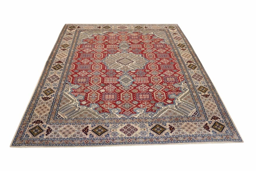 Nain Perserteppich 342 × 257 cm aus Wolle & Seide, handgeknüpft