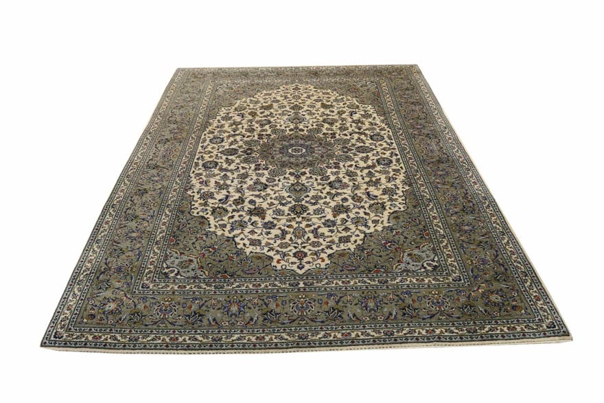 Handgeknüpfter Kashan Perserteppich, 358 × 243 cm, Wolle