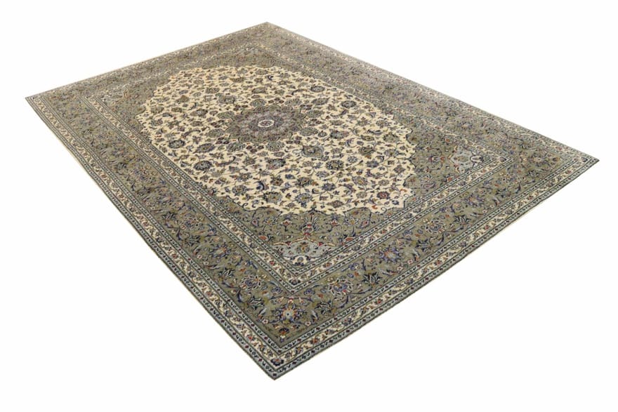 Handgeknüpfter Kashan Perserteppich, 358 × 243 cm, Wolle