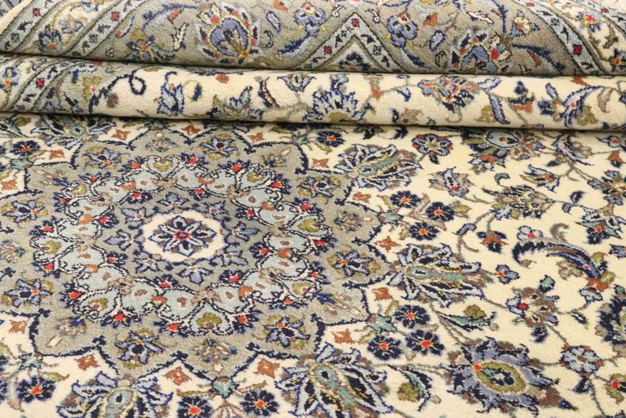 Handgeknüpfter Kashan Perserteppich, 358 × 243 cm, Wolle