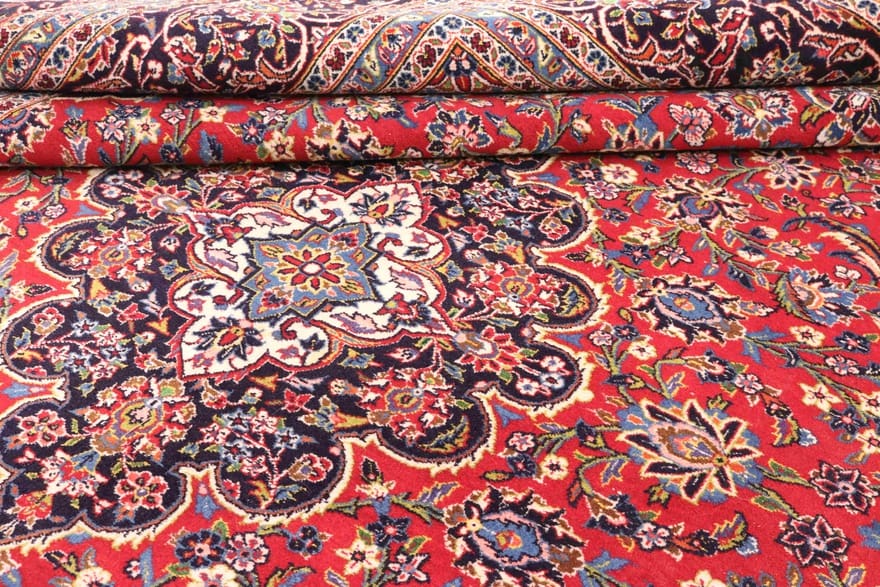 Kashan Perserteppich 365 × 267 cm aus Wolle, handgeknüpft