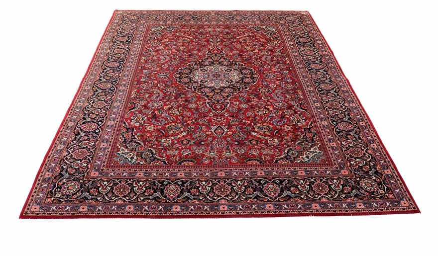 Antiker Kashan Perserteppich aus Iran, 350 × 230 cm