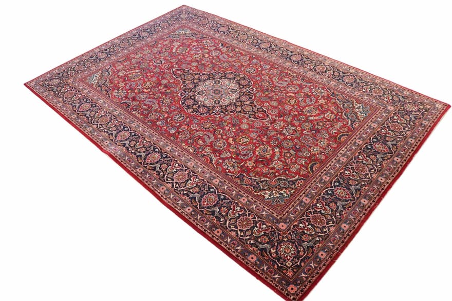 Antiker Kashan Perserteppich aus Iran, 350 × 230 cm