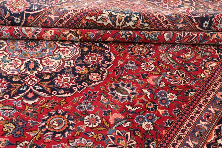Antiker Kashan Perserteppich aus Iran, 350 × 230 cm