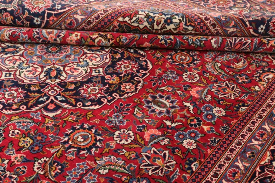 Antiker Kashan Perserteppich aus Iran, 350 × 230 cm
