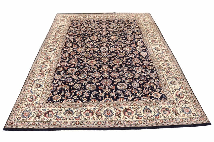 orientteppich-mashad-sherkat-360x244-cm-robust-rot-blau-handgeknupft-1 Mashhad Perserteppich aus Iran, 358 × 243 cm
