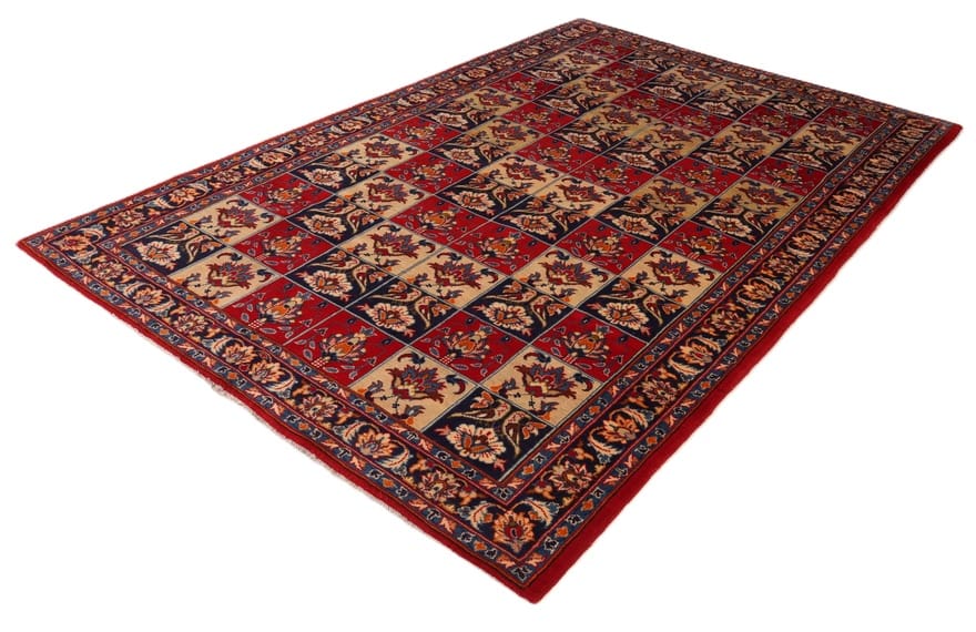 najafabad-orientteppich-284x190-cm-schachbrettmuster-handgeknupft-5 Perserteppich antik, 282 × 189 cm, Wolle & Seide