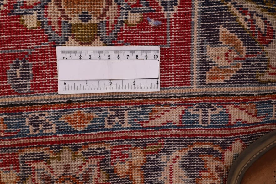 najafabad-orientteppich-284x190-cm-schachbrettmuster-handgeknupft-6 Perserteppich antik, 282 × 189 cm, Wolle & Seide