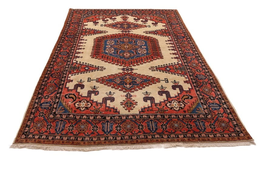 Handgeknüpfter Sarough Farahan Perserteppich, 318 × 210 cm, Wolle & Seide