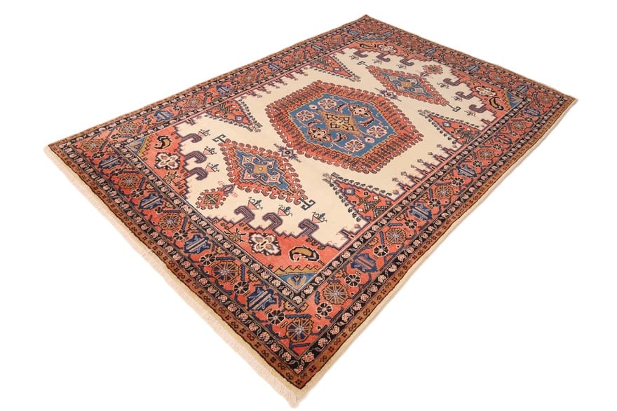 Handgeknüpfter Sarough Farahan Perserteppich, 318 × 210 cm, Wolle & Seide