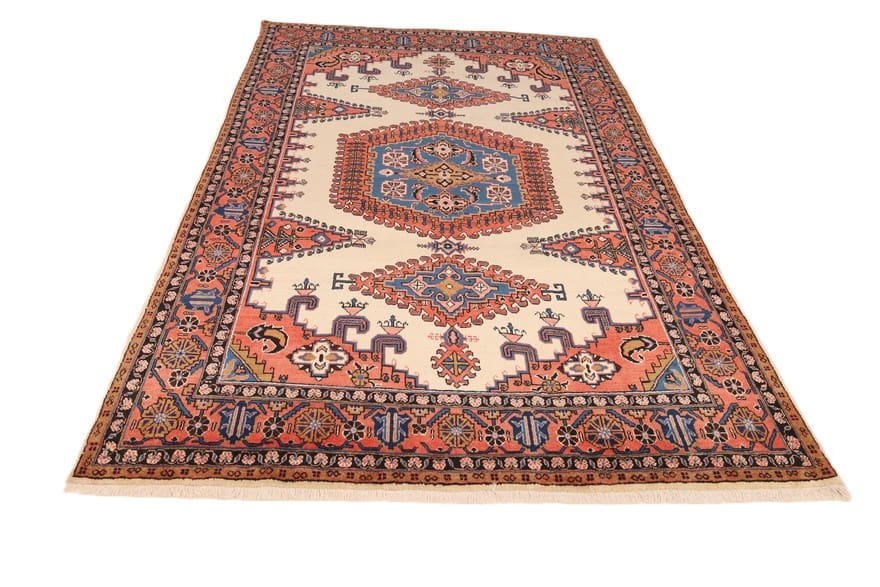 Handgeknüpfter Sarough Farahan Perserteppich, 318 × 210 cm, Wolle & Seide