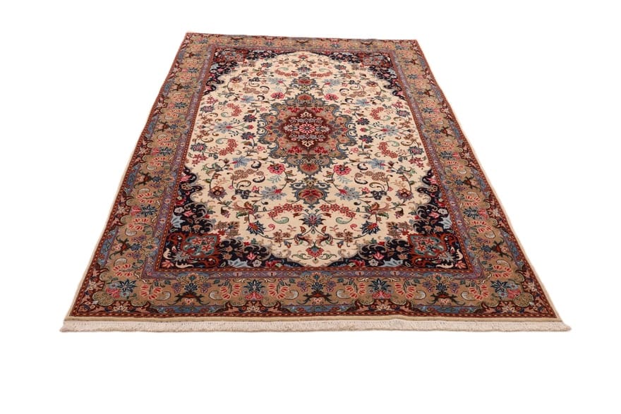 Handgeknüpfter Kashan Perserteppich, 303 × 200 cm, Wolle & Seide