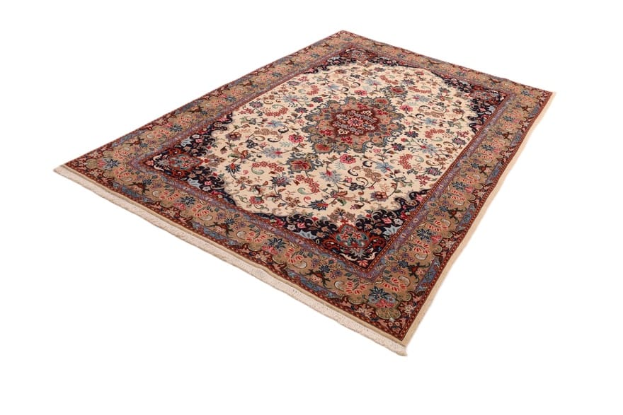 Handgeknüpfter Kashan Perserteppich, 303 × 200 cm, Wolle & Seide