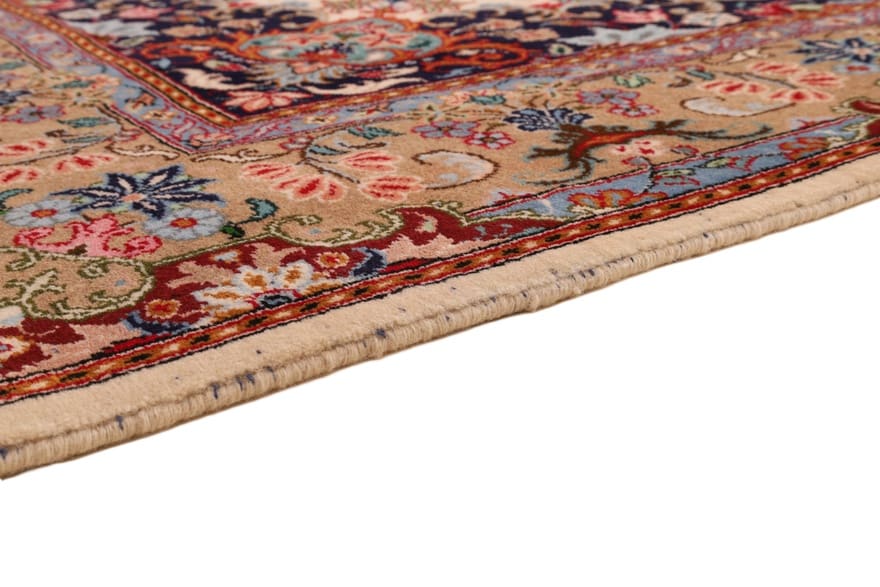 Handgeknüpfter Kashan Perserteppich, 303 × 200 cm, Wolle & Seide