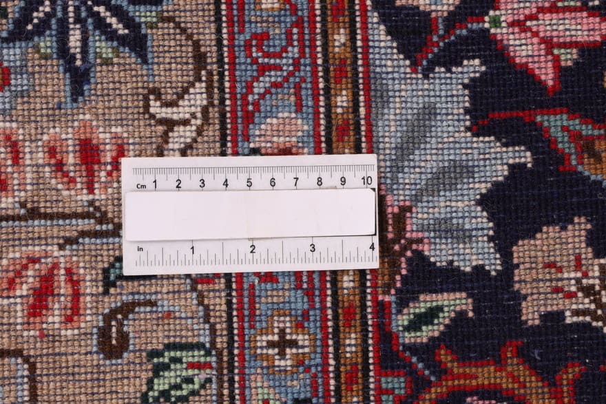 Handgeknüpfter Kashan Perserteppich, 303 × 200 cm, Wolle & Seide
