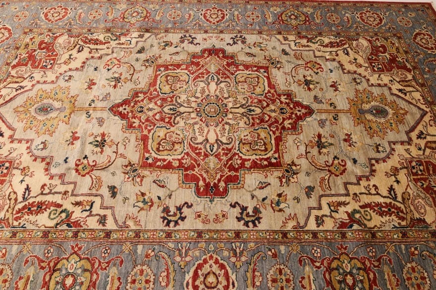 Heriz Ziegler Orientteppich 305 × 202 cm aus Wolle, handgeknüpft