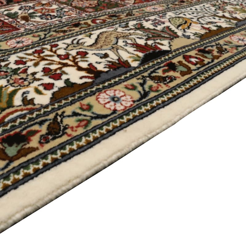 hochwertiger-moud-orientteppich-287x200-cm-handgeknupft-blutenmuster-8 Moud Perserteppich 285 × 199 cm aus Wolle & Seide, handgeknüpft
