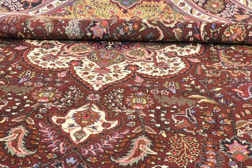 tabriz-40-raj-teppich-302x200-cm-handgeknupft-perserteppich-5 Handgeknüpfter Täbriz Perserteppich 302 × 200 cm