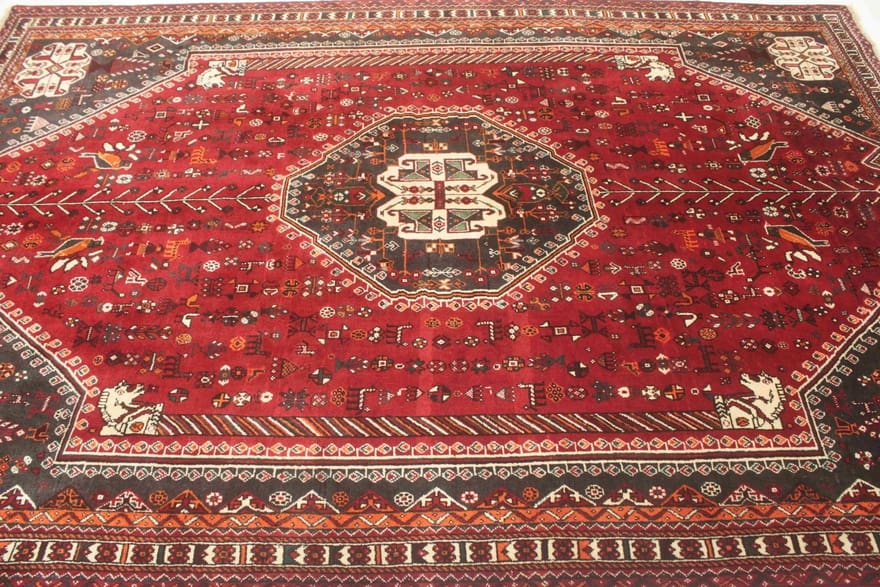 Handgeknüpfter Qashqai Perserteppich, 290 × 201 cm
