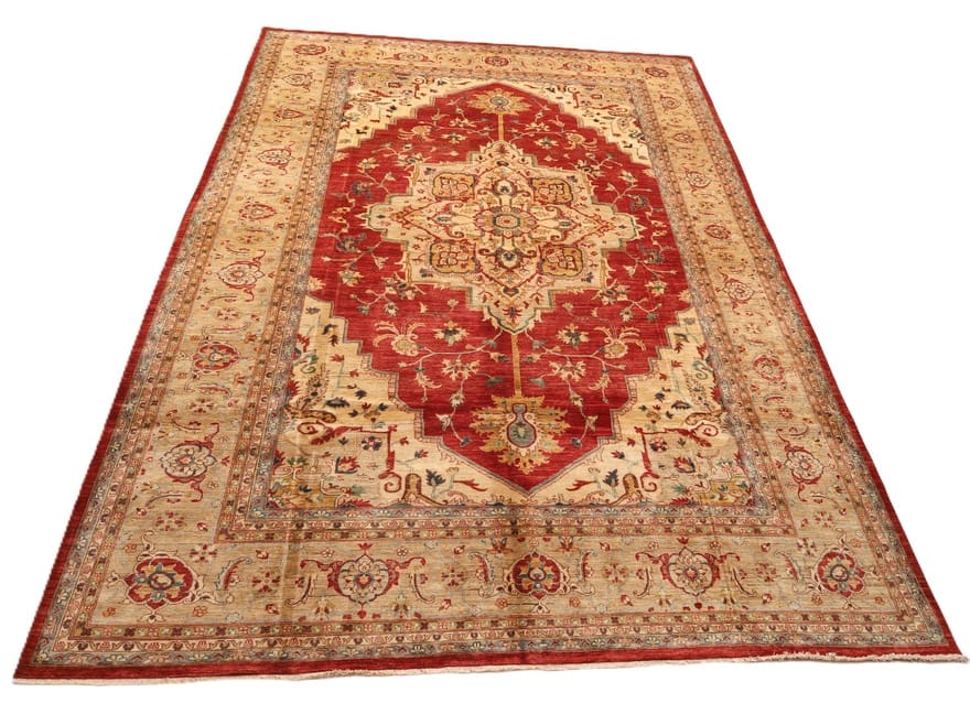 Handgeknüpfter Heriz Ziegler Orientteppich, Wolle
