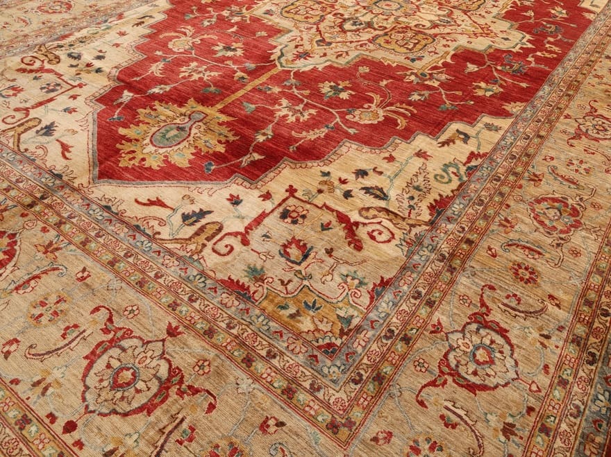 Handgeknüpfter Heriz Ziegler Orientteppich, Wolle