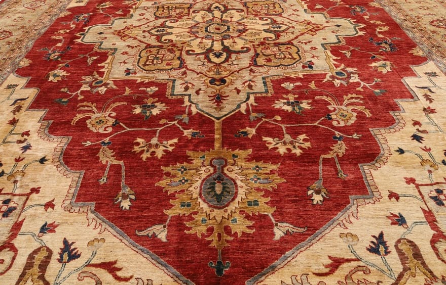 Handgeknüpfter Heriz Ziegler Orientteppich, Wolle