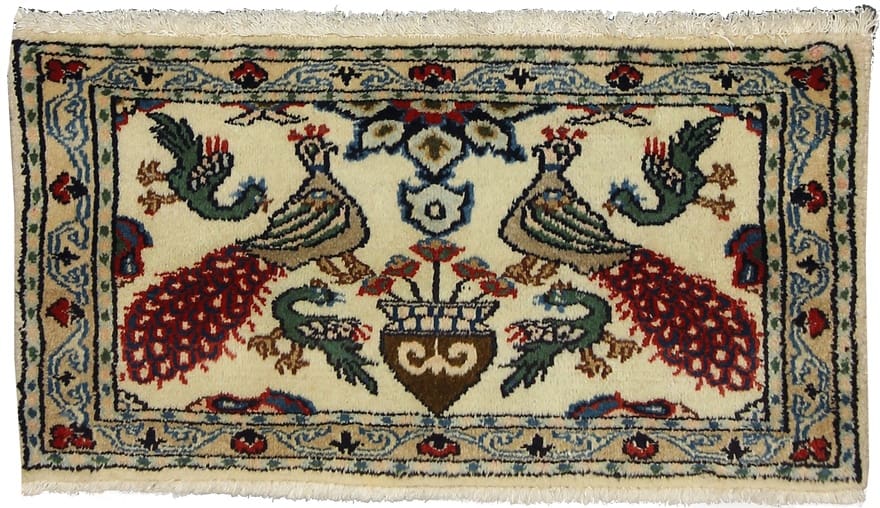 Handgeknüpfter Kashmar Perserteppich 78 × 41 cm