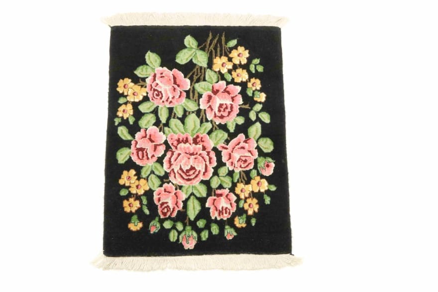 Täbriz Perserteppich 67 × 50 cm aus Wolle & Seide, handgeknüpft