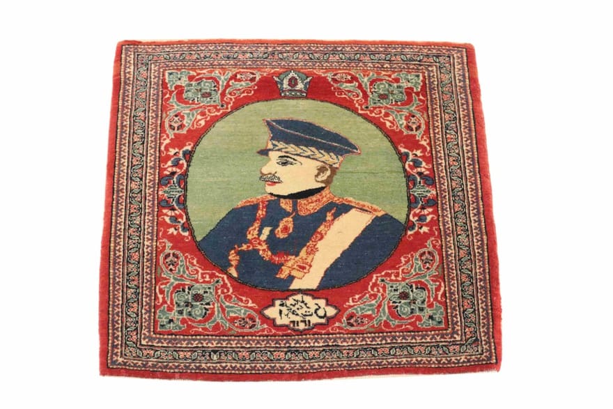 Antiker Kashan Perserteppich aus Iran, 70 × 60 cm