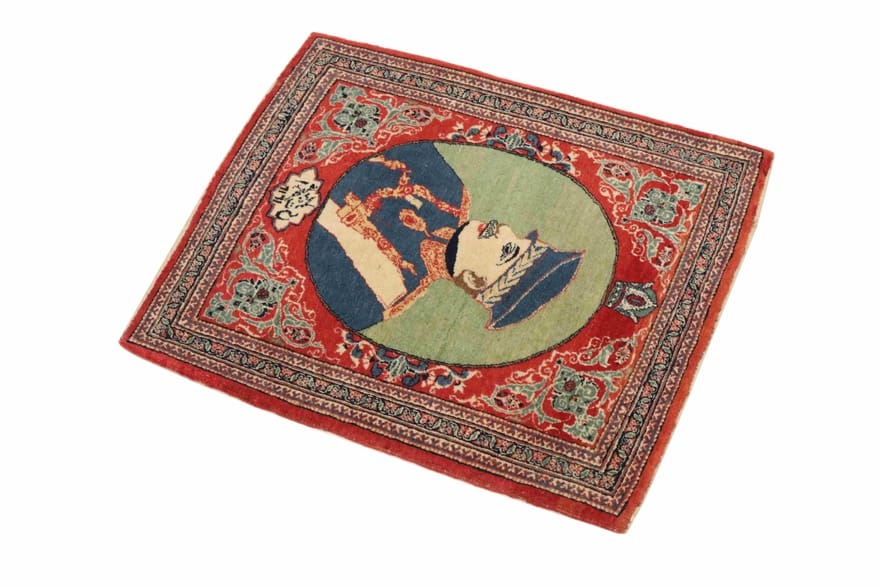 Antiker Kashan Perserteppich aus Iran, 70 × 60 cm